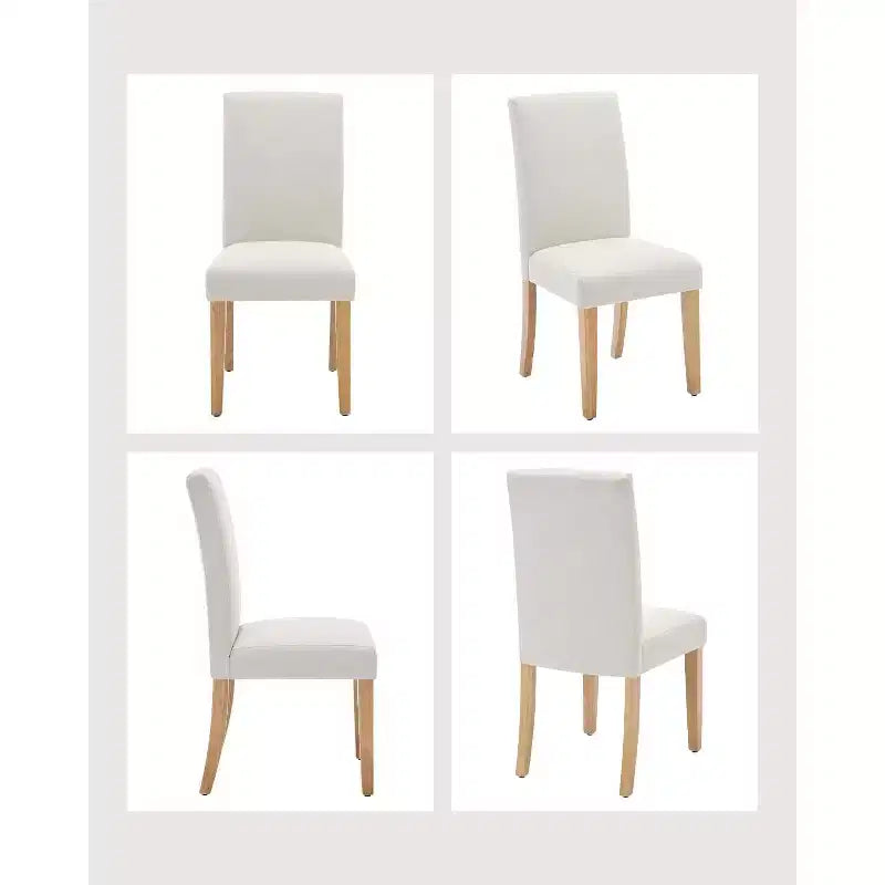 Chaises de salle à manger ergonomiques modernes rembourrées en tissu avec dossier incurvé, pieds en bois robustes pour salle à manger, cuisine, bureau
