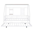 Lit de repos cabane avec lit gigogne et étagère de rangement, cadre de lit robuste pour enfants, adolescents et adultes