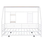 Lit de repos cabane avec lit gigogne et étagère de rangement, cadre de lit robuste pour enfants, adolescents et adultes