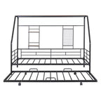 Lit de repos cabane avec lit gigogne et étagère de rangement, cadre de lit robuste pour enfants, adolescents et adultes