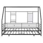 Lit de repos cabane avec lit gigogne et étagère de rangement, cadre de lit robuste pour enfants, adolescents et adultes