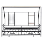 Lit de repos cabane avec lit gigogne et étagère de rangement, cadre de lit robuste pour enfants, adolescents et adultes