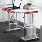 Bureau mobile compact de 31,50 pouces avec roulettes - Poste de travail informatique assis-debout réglable en hauteur, bureau ergonomique roulant pour le bureau à domicile