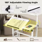 Bureau mobile compact de 31,50 pouces avec roulettes - Poste de travail informatique assis-debout réglable en hauteur, bureau ergonomique roulant pour le bureau à domicile