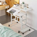 Bureau mobile compact de 31,50 pouces avec roulettes - Poste de travail informatique assis-debout réglable en hauteur, bureau ergonomique roulant pour le bureau à domicile