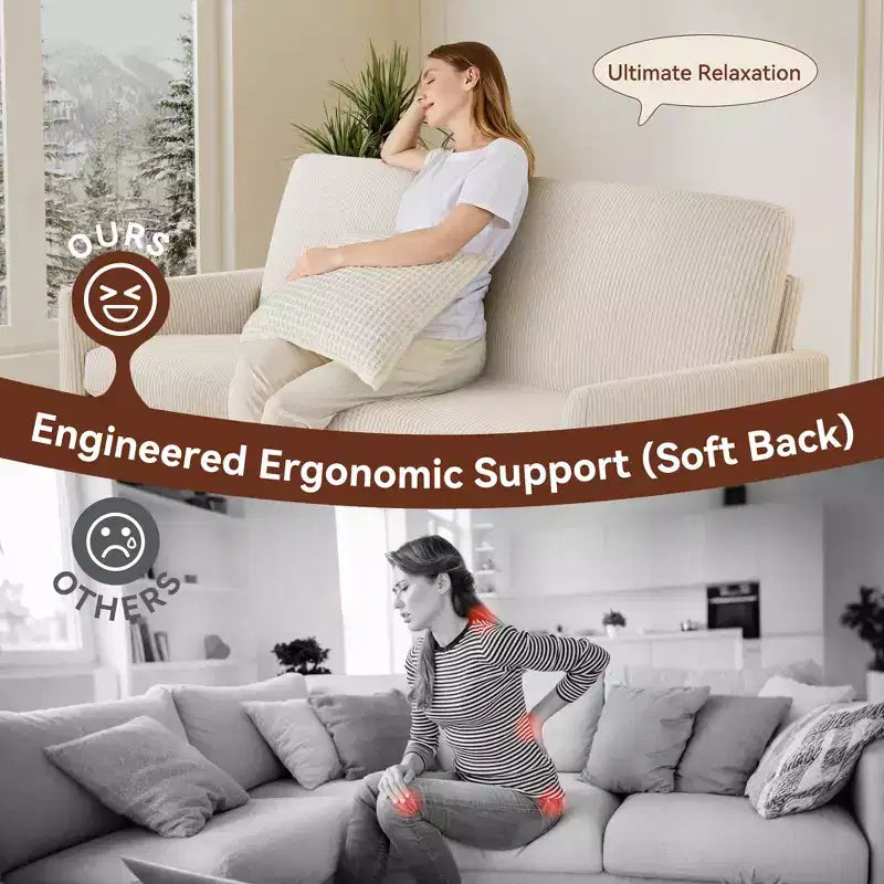 Causeuse, coussin en mousse à mémoire de forme avec assemblage sans outils, design moderne du milieu du siècle pour petits espaces