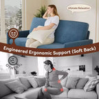 Causeuse, coussin en mousse à mémoire de forme avec assemblage sans outils, design moderne du milieu du siècle pour petits espaces