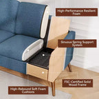 Causeuse, coussin en mousse à mémoire de forme avec assemblage sans outils, design moderne du milieu du siècle pour petits espaces