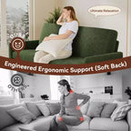 Causeuse, coussin en mousse à mémoire de forme avec assemblage sans outils, design moderne du milieu du siècle pour petits espaces