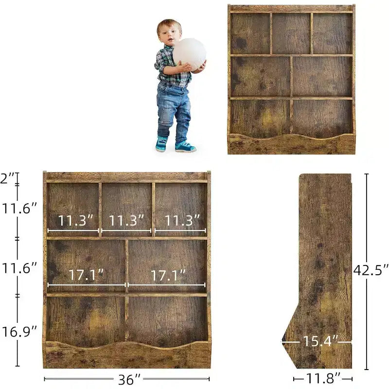 Étagère à Livres à 3 Niveaux et Armoire de Rangement de Jouets pour Enfants, Organisateur Multi-Cases pour Chambre, Salle de Jeux, Salles de Classe