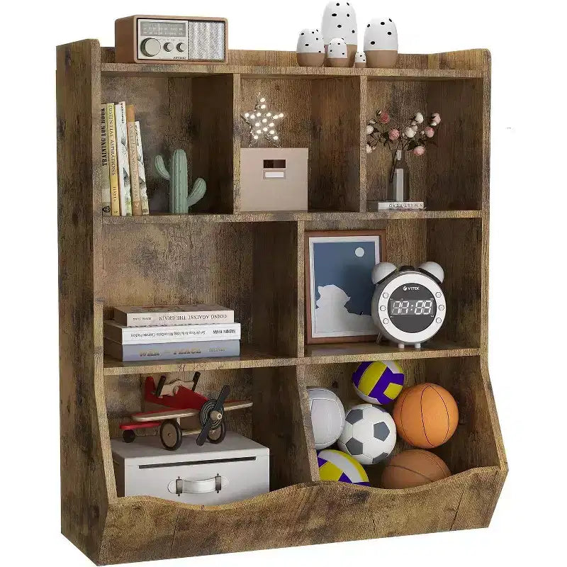 Étagère à Livres à 3 Niveaux et Armoire de Rangement de Jouets pour Enfants, Organisateur Multi-Cases pour Chambre, Salle de Jeux, Salles de Classe