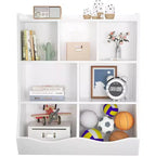 Étagère à Livres à 3 Niveaux et Armoire de Rangement de Jouets pour Enfants, Organisateur Multi-Cases pour Chambre, Salle de Jeux, Salles de Classe