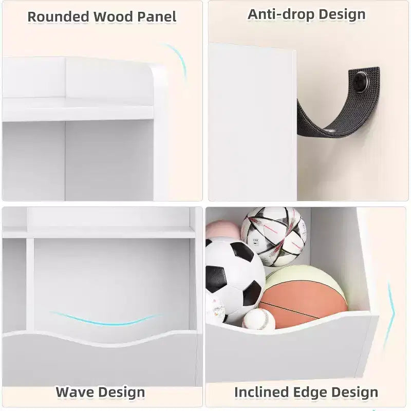 Étagère à Livres à 3 Niveaux et Armoire de Rangement de Jouets pour Enfants, Organisateur Multi-Cases pour Chambre, Salle de Jeux, Salles de Classe