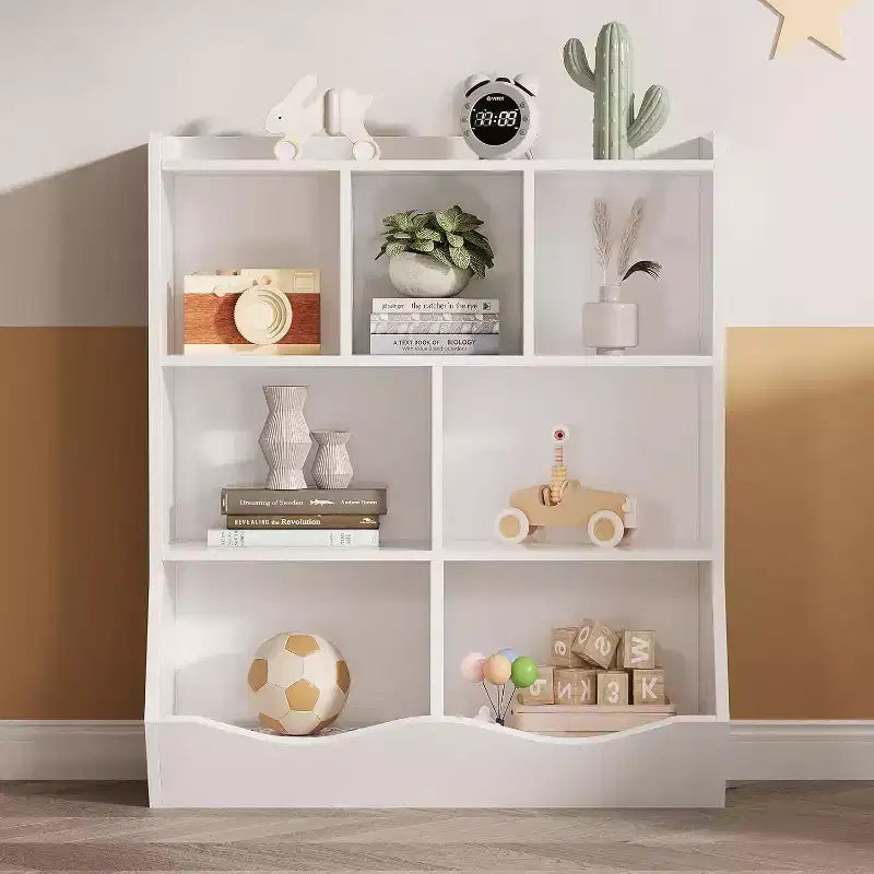 Étagère à Livres à 3 Niveaux et Armoire de Rangement de Jouets pour Enfants, Organisateur Multi-Cases pour Chambre, Salle de Jeux, Salles de Classe