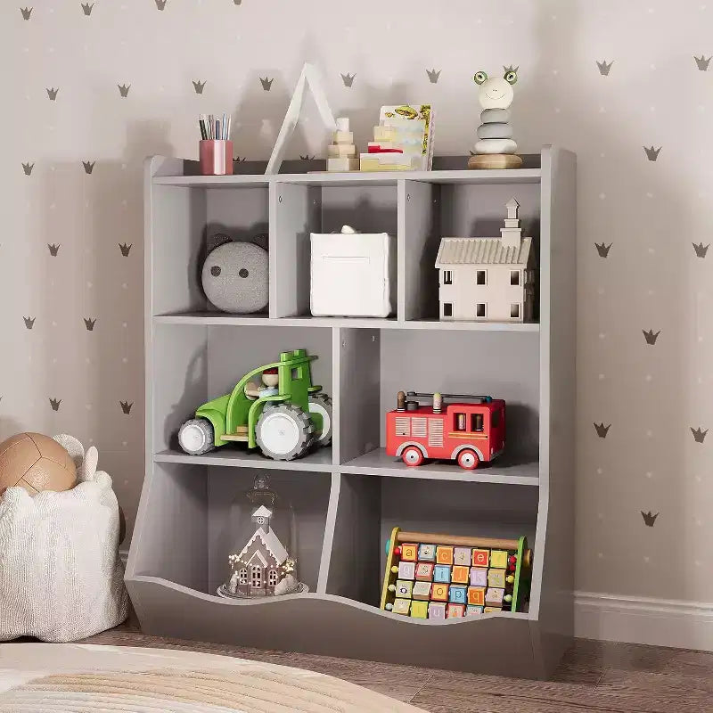 Étagère à Livres à 3 Niveaux et Armoire de Rangement de Jouets pour Enfants, Organisateur Multi-Cases pour Chambre, Salle de Jeux, Salles de Classe