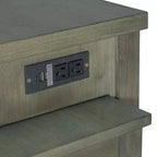 Îlot de cuisine extensible avec rangement et prises électriques, chariot de cuisine rétro multifonctionnel sur roulettes avec tiroirs et étagères ouvertes, gris