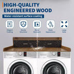 Organisateur de linge en bois à 2 niveaux pour lave-linge/sèche-linge 54x27.55 avec tiroirs et patins antidérapants