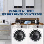 Organisateur de linge en bois à 2 niveaux pour lave-linge/sèche-linge 54x27.55 avec tiroirs et patins antidérapants
