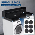 Organisateur de linge en bois à 2 niveaux pour lave-linge/sèche-linge 54x27.55 avec tiroirs et patins antidérapants