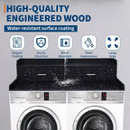 Organisateur de linge en bois à 2 niveaux pour lave-linge/sèche-linge 54x27.55 avec tiroirs et patins antidérapants
