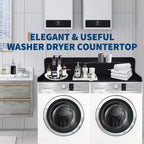 Organisateur de linge en bois à 2 niveaux pour lave-linge/sèche-linge 54x27.55 avec tiroirs et patins antidérapants