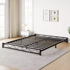 Metal Platform Bed Frame with Wavy Pattern, Mattress Foundation, Easy Assembly, No Box Spring Needed, 6IN Height