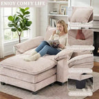 Fauteuil d'appoint surdimensionné en chenille avec pouf