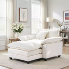 EHMKNP Oversized Chenille Accent Chair with Ottoman