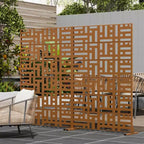 Paravent décoratif Helen Street 01 Tôle galvanisée marron 183x120x40cm 6 pièces