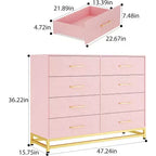 Commode de chambre à 8 tiroirs, Grande tour de rangement, Commode en bois avec 8 tiroirs de rangement pour chambre, Large avec organisateur de tiroirs