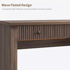 Bureau de direction 54 po avec tiroirs, bureau de télétravail cannelé avec classeur, bureau d'ordinateur en bois pour étude, table de conférence pour salon