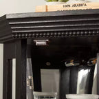 Vitrine d'angle éclairée - Étagère d'exposition en verre avec portes en verre trempé, étagères réglables - Meuble bar idéal pour la décoration intérieure - NOIR