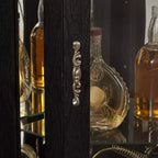 Vitrine d'angle éclairée - Étagère d'exposition en verre avec portes en verre trempé, étagères réglables - Meuble bar idéal pour la décoration intérieure - NOIR