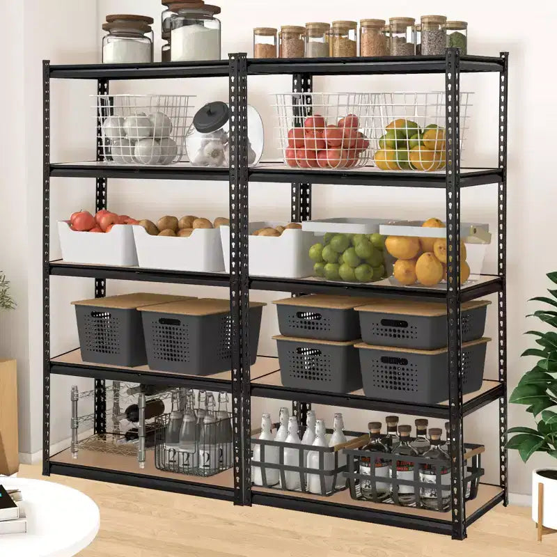 Étagères industrielles à 5 niveaux 30x12x60 pouces, rayonnage de garage robuste avec capacité de 2000 lb