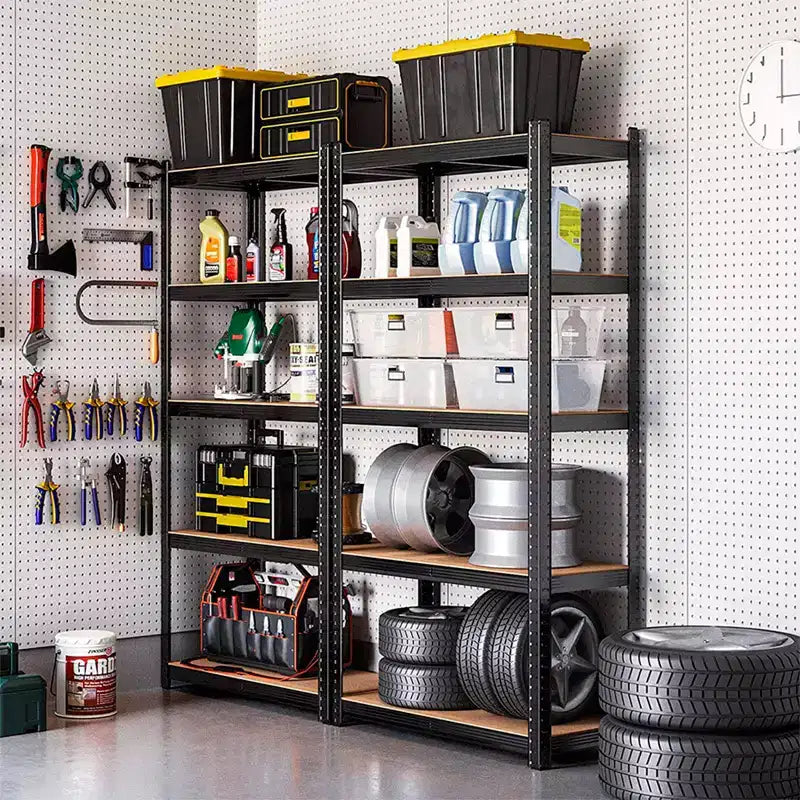 Étagères industrielles à 5 niveaux 30x12x60 pouces, rayonnage de garage robuste avec capacité de 2000 lb