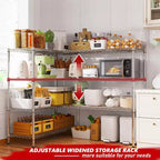 Étagère de rangement métallique robuste à 4 niveaux, étagères métalliques grillagées réglables 72W x 18D x 60H pour le stockage, unités d'étagères de rangement autoportantes de 1600 LBS