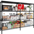 HOMDOX 4-Tier Heavy Duty Metal Storage Rack, 72W x 18D x 60H Adjustable Wire Metal Shelves for Storage, 1600LBS Free Standing Storage Shelf Units