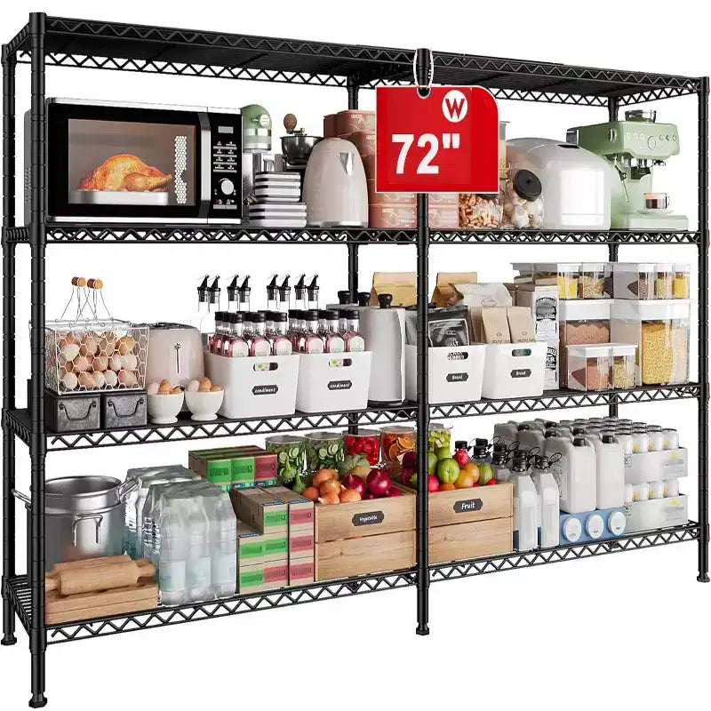 HOMDOX 4-Tier Heavy Duty Metal Storage Rack, 72W x 18D x 60H Adjustable Wire Metal Shelves for Storage, 1600LBS Free Standing Storage Shelf Units