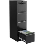 Classeur vertical à 4 tiroirs avec serrure, meuble de rangement en métal pour bureau à domicile, dossiers suspendus A4/lettre/légal