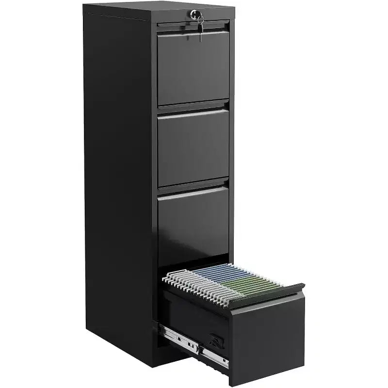 Classeur vertical à 4 tiroirs avec serrure, meuble de rangement en métal pour bureau à domicile, dossiers suspendus A4/lettre/légal