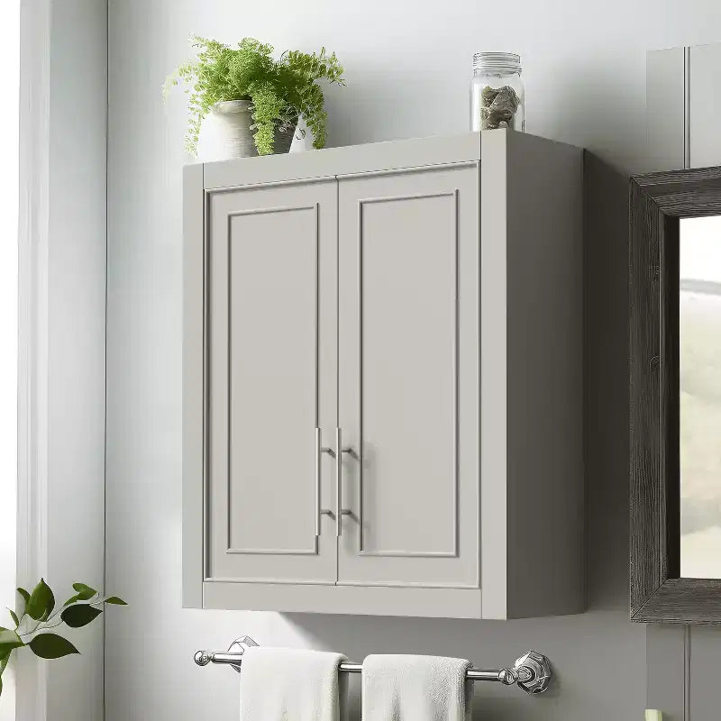 MAYEERTY Bathroom Storage Cabinet Wooden Wall-Mounted Cabinets for Home, Small Space, Gray, 26*22*8in