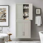 Meuble de rangement de salle de bain mural en bois pour la maison, petits espaces, gris, 26*22*8in