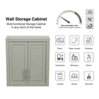 Meuble de rangement de salle de bain mural en bois pour la maison, petits espaces, gris, 26*22*8in
