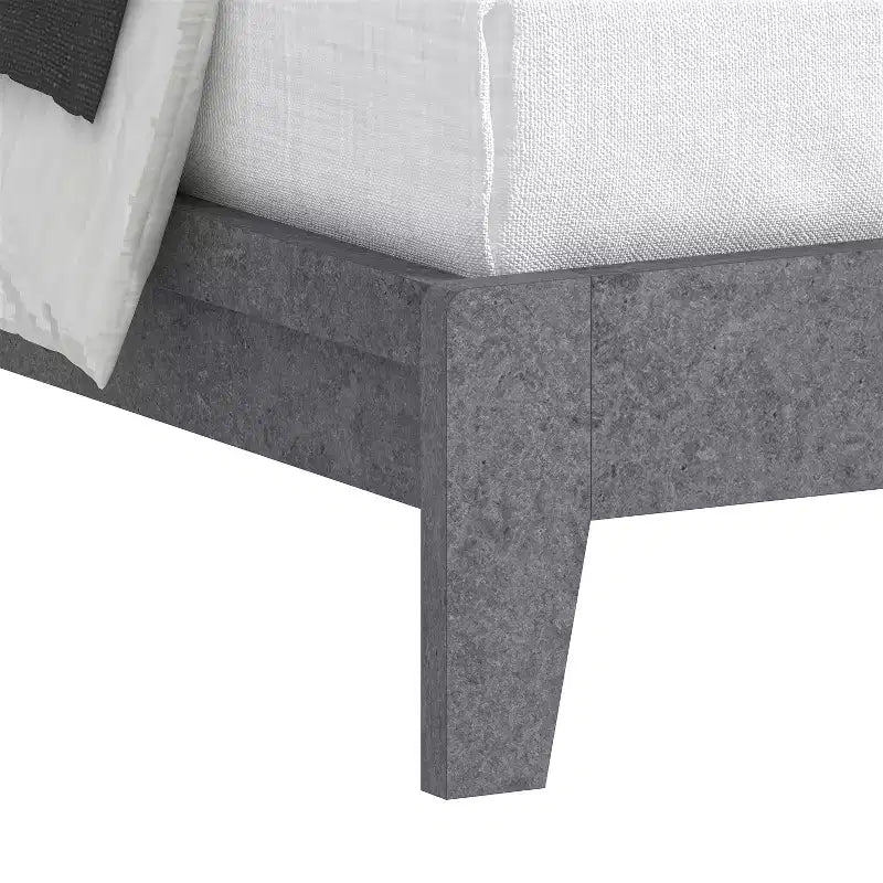 Lit Queen Payne Luxe avec Tête de Lit Béton Gris Frais