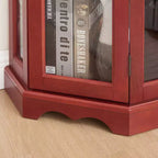 Vitrine d'angle éclairée avec portes et étagères en verre trempé - Meuble de rangement élégant pour la décoration du salon et de la chambre