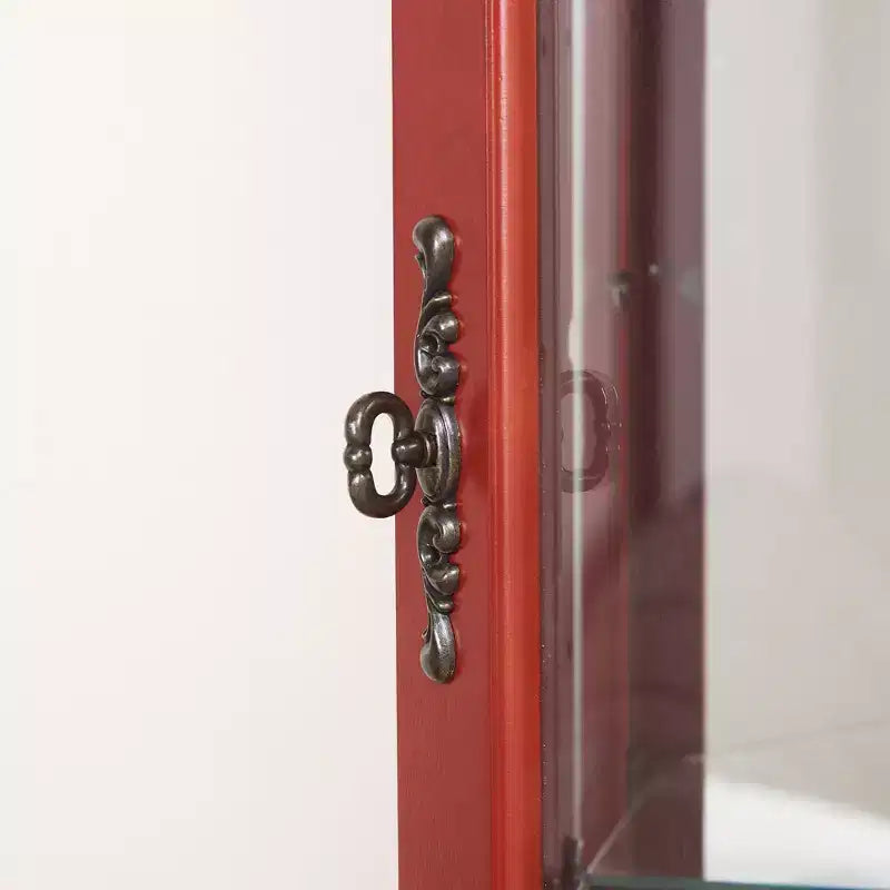 Vitrine d'angle éclairée avec portes et étagères en verre trempé - Meuble de rangement élégant pour la décoration du salon et de la chambre