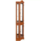 Vitrine d'angle éclairée avec portes et étagères en verre trempé - Meuble de rangement élégant pour la décoration du salon et de la chambre