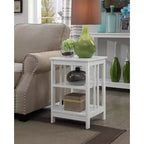 Table d'appoint Belmont avec plateau lisse et étagères ouvertes, petite table de rangement d'appoint de style transitionnel pour salon, chambre ou bureau