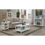 Table d'appoint Belmont avec plateau lisse et étagères ouvertes, petite table de rangement d'appoint de style transitionnel pour salon, chambre ou bureau