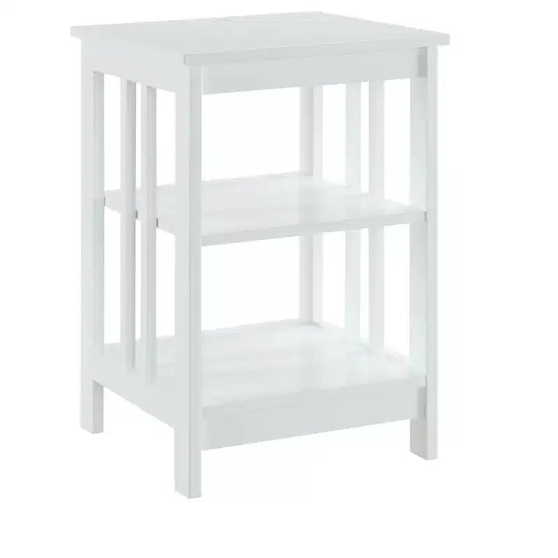 Table d'appoint Belmont avec plateau lisse et étagères ouvertes, petite table de rangement d'appoint de style transitionnel pour salon, chambre ou bureau